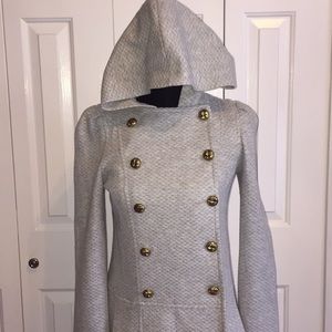 Juicy couture gray quilted pea coat top